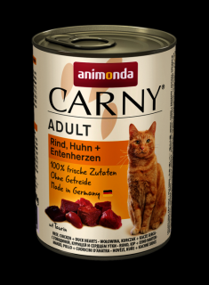 Animonda Carny Adult - hovězí, kuře, kachní srdce 400g