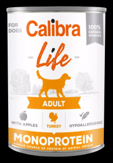 Calibra Dog Life  konz.Adult Turkey with apples 400g