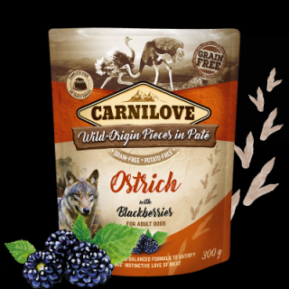 Carnilove Dog Pouch Paté Ostrich &amp; Blackberries 300g