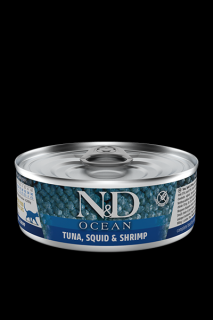 N&amp;D CAT OCEAN Adult Tuna &amp; Squid &amp; Shrimps 80g