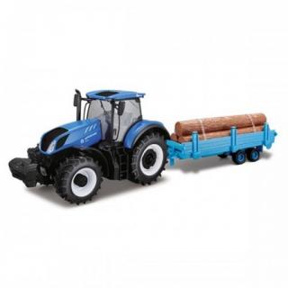 Bburago New Holland T7000 Tractor with Log Trailer 1:32