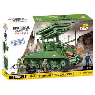 Cobi 2569 II WW IM4A3 Sherman with T34 Calliope, 1230 kostek