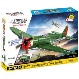 Cobi 5736 II WW P-47 Thunderbolt & cisterna, 1:32, 567 kostek, EXECUTIVE EDITION