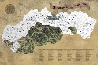 Giftio Stírací mapa Slovenská republika Deluxe XL, Stříbrná