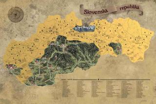 Giftio Stírací mapa Slovenská republika Deluxe XL, Zlatá