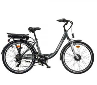 Liberty elektrokolo e-VIA 6 spd 26  přední motor, 36V/17,5Ah, 2024 antracitové, Přední vidlice Pevná