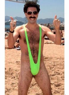 Pánské plavky Borat Mankini,  Zelené