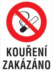 Plechová cedule, Zákaz kouření  I.