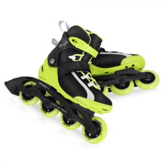 Spokey MrFIT Dámské kolečkové brusle, černo-žluté, ABEC7 Carbon, Velikost boty č. 36