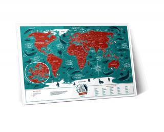 Stírací mapa světa, Travel Map Marine World, 60 x 40 cm