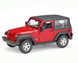 Welly Jeep 2007 Wrangler Rubicon Soft top Červený 1:24