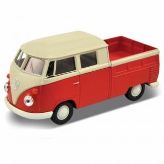 Welly Volkswagen T1 Double Cabin Pick Up, Červený 1:34