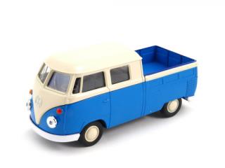 Welly Volkswagen T1 Double Cabin Pick Up, Modrý 1:34