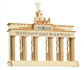 Woodcraft dřevěné 3D puzzle - Brandenburgská brána, 34 x 34 x 12 cm