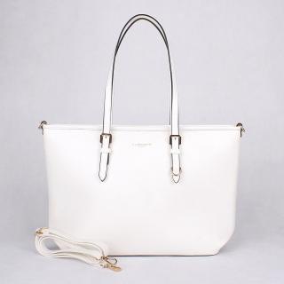 Bílá velká elegantní kabelka na rameno FLORA&amp;CO 1808