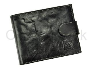 Černá kožená peněženka Always Wild N992L-BC se štírem s upínkou
