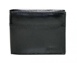 Černá pánská kožená peněženka BELLUGIO mírně lesklá podélná