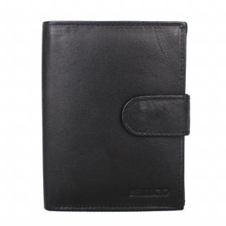 Černá pánská kožená peněženka BELLUGIO na výšku
