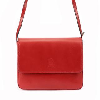 Červená pevná kožená crossbody kabelka Florence 66