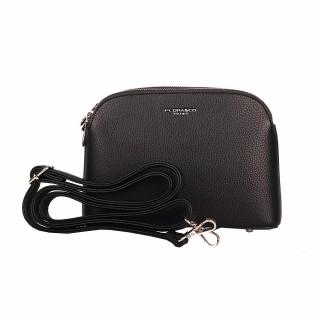 Dvouoddílová malá černá crossbody kabelka FLORA&amp;CO 8503