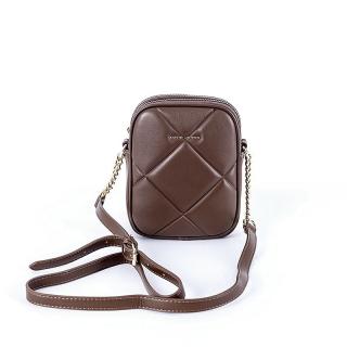 Dvouoddílová malá tmavěhnědá crossbody kabelka David Jones 7020