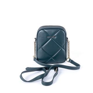 Dvouoddílová malá tmavězelená crossbody kabelka David Jones 7020