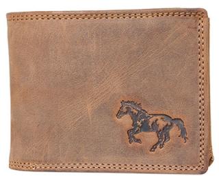 Hnědá kožená peněženka Born to be Wild s koněm