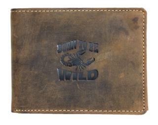 Hnědá pánská kožená peněženka Born to be Wild se štírem
