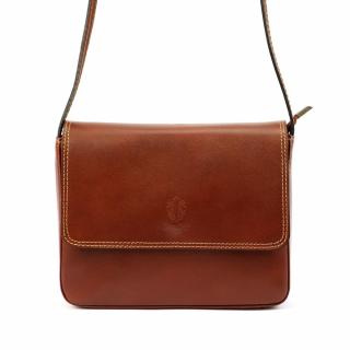 Hnědá pevná kožená crossbody kabelka Florence 66