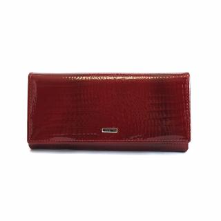 Lesklá červená kožená peněženka Ellini CDF-64-369