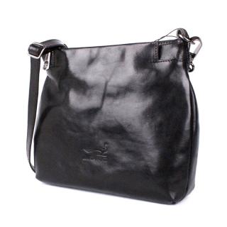 Luxusní černá dámská kožená crossbody kabelka Marta Ponti 6019