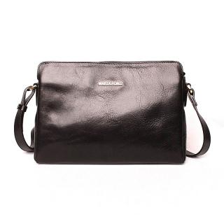Luxusní černá dámská kožená crossbody kabelka Marta Ponti no. 205