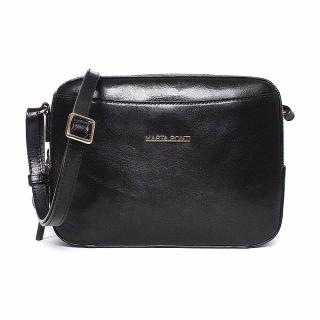 Luxusní černá dámská kožená crossbody kabelka Marta Ponti no. 8