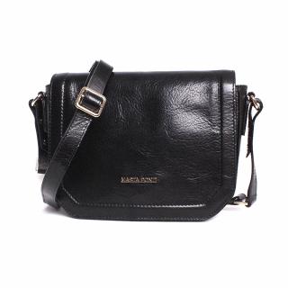 Luxusní černá dámská kožená crossbody kabelka Marta Ponti no. 9