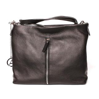 Luxusní černá kožená crossbody kabelka Alex&amp;Co (Gianni Conti) 815