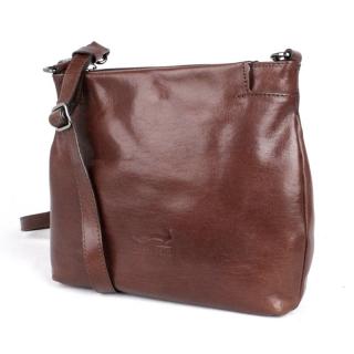 Luxusní hnědá dámská kožená crossbody kabelka Marta Ponti 6019