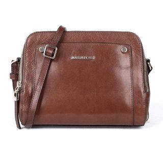 Luxusní hnědá dámská kožená crossbody kabelka Marta Ponti A12