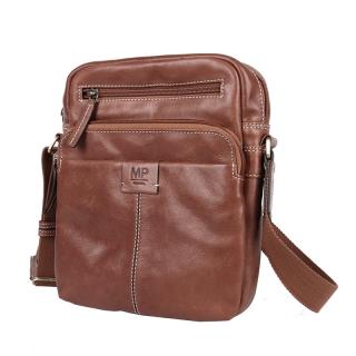 Luxusní kožená hladká hnědá crossbody taška Marta Ponti no. 007