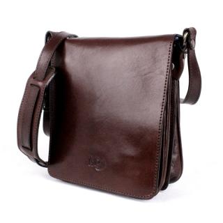 Luxusní kožená hladká tmavěhnědá crossbody taška Marta Ponti no. 700