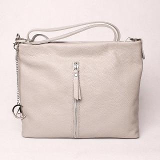 Luxusní světlešedá kožená crossbody kabelka Alex&amp;Co (Gianni Conti) 815