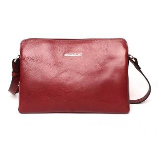Luxusní tmavěčervená dámská kožená crossbody kabelka Marta Ponti no. 205
