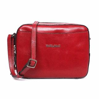 Luxusní tmavěčervená dámská kožená crossbody kabelka Marta Ponti no. 8