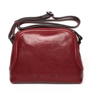 Luxusní tmavěčervená kožená crossbody kabelka Gianni Conti 257