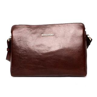 Luxusní tmavěhnědá dámská kožená crossbody kabelka Marta Ponti no. 205