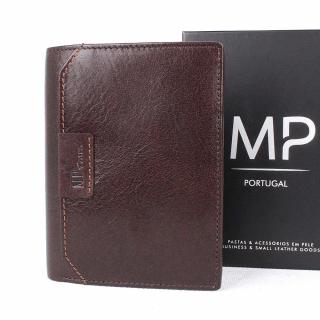 Luxusní tmavěhnědá hladká kožená peněženka Marta Ponti no. B637R + RFID