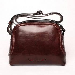 Luxusní tmavěhnědá kožená crossbody kabelka Gianni Conti 257