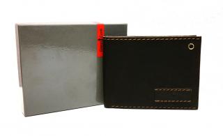 Luxusní tmavěhnědá pánská kožená peněženka Gianni Conti no. 1227100