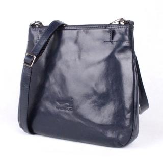 Luxusní tmavěmodrá dámská kožená crossbody kabelka Marta Ponti 6019