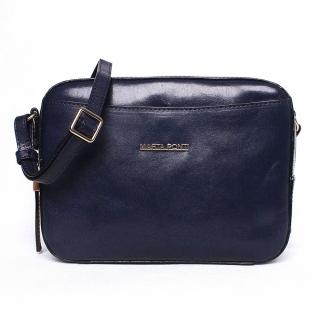 Luxusní tmavěmodrá dámská kožená crossbody kabelka Marta Ponti no. 8