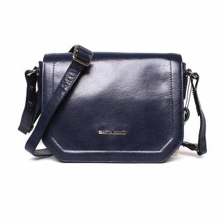 Luxusní tmavěmodrá dámská kožená crossbody kabelka Marta Ponti no. 9